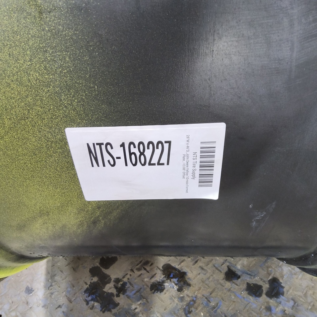 28"W x 46"D, John Deere Yellow 10-Hole Formed Plate , -13.88" Offset