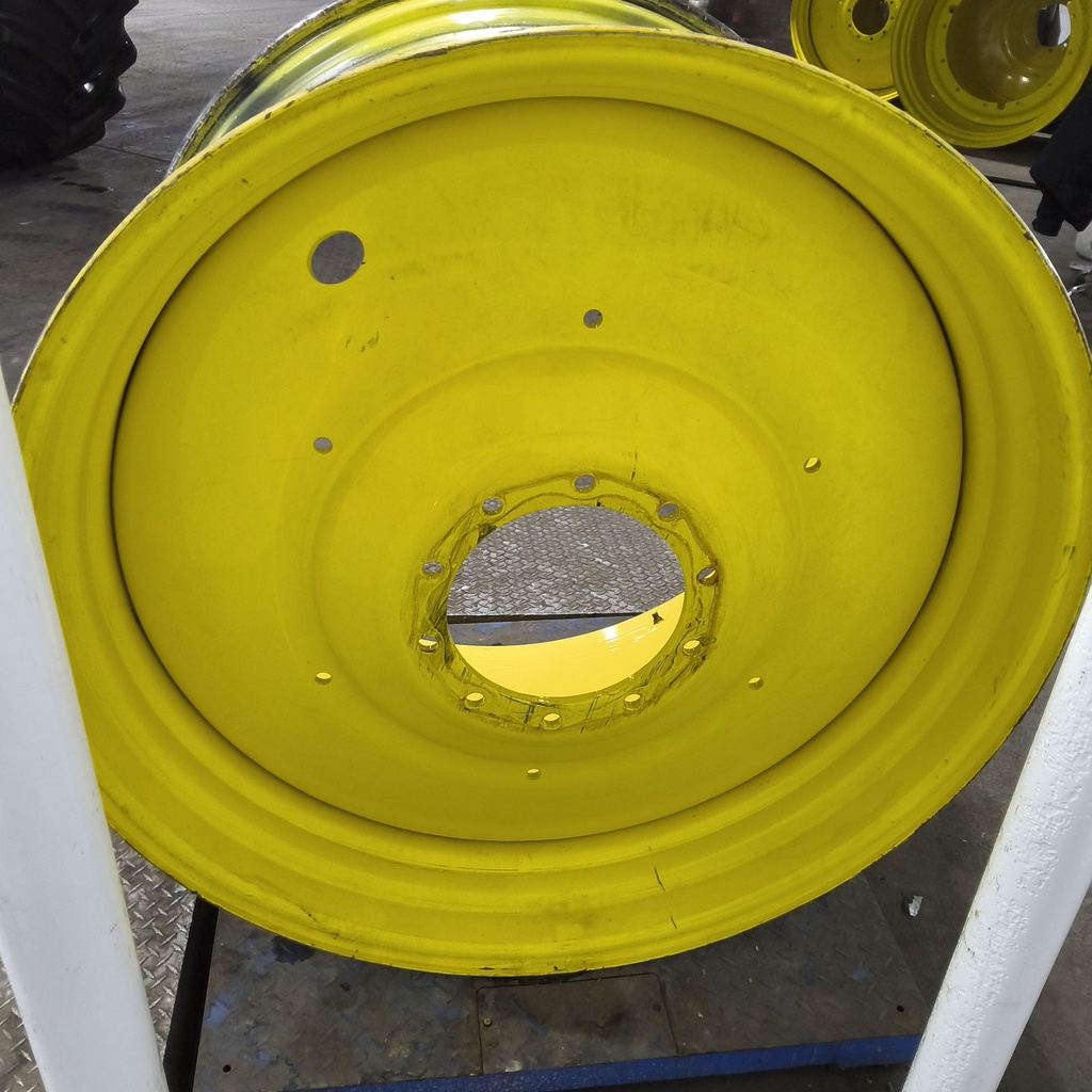28"W x 46"D, John Deere Yellow 10-Hole Formed Plate , -13.88" Offset