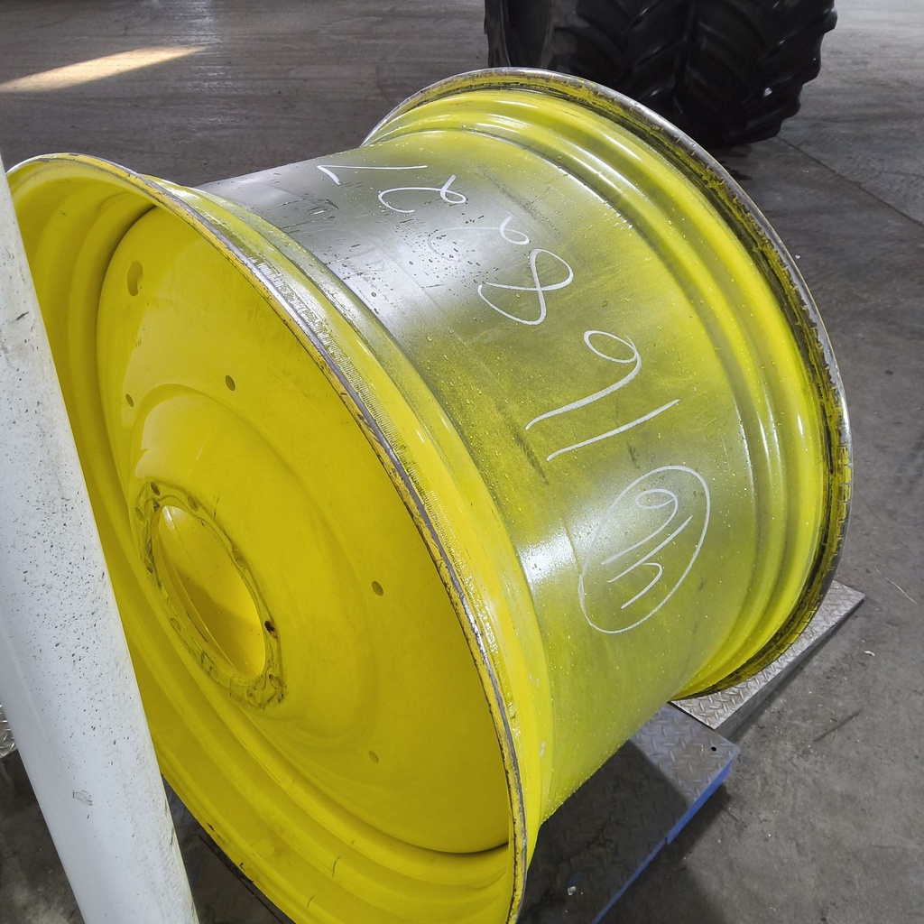 28"W x 46"D, John Deere Yellow 10-Hole Formed Plate , -13.88" Offset