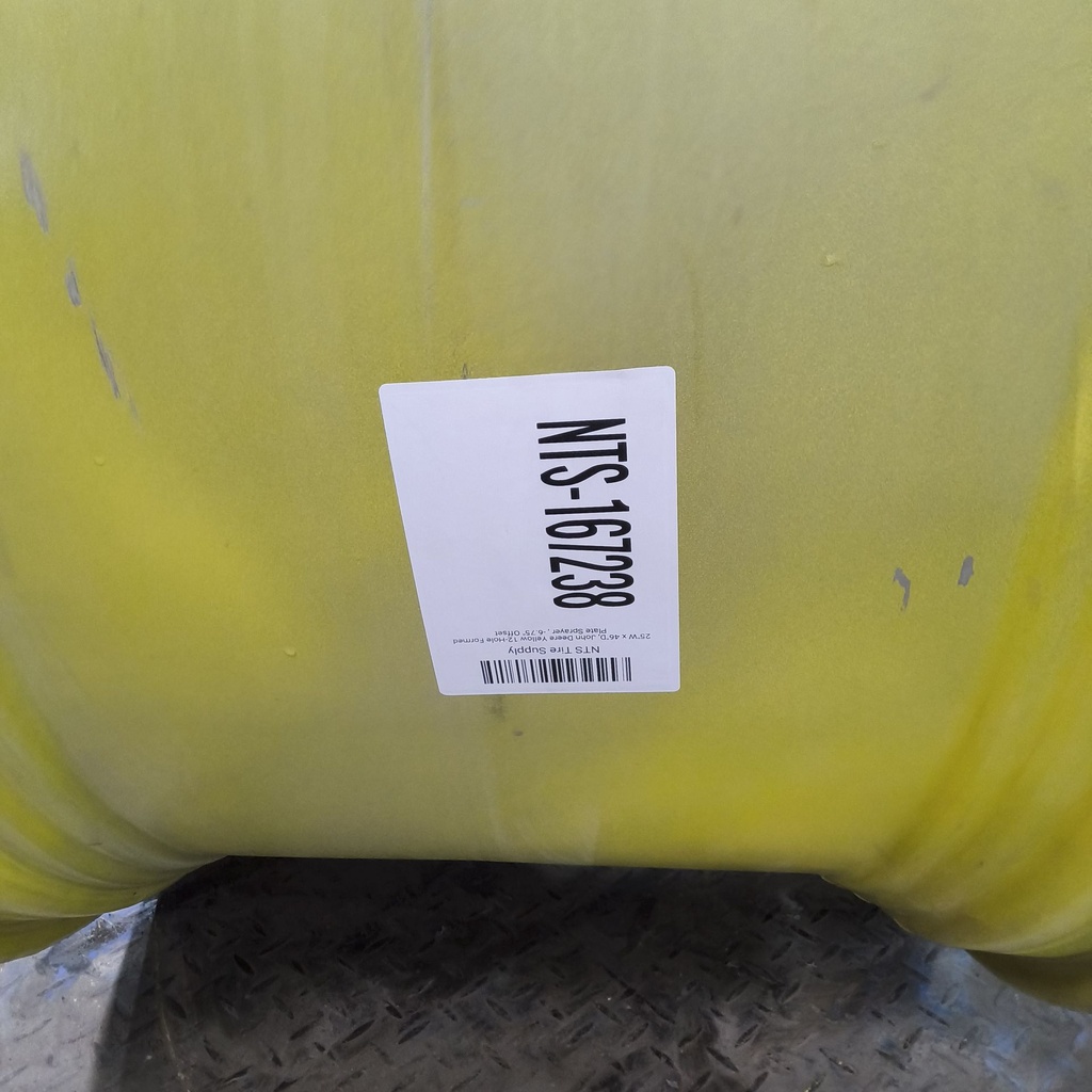 25"W x 46"D, John Deere Yellow 12-Hole Formed Plate Sprayer , -6.75" Offset