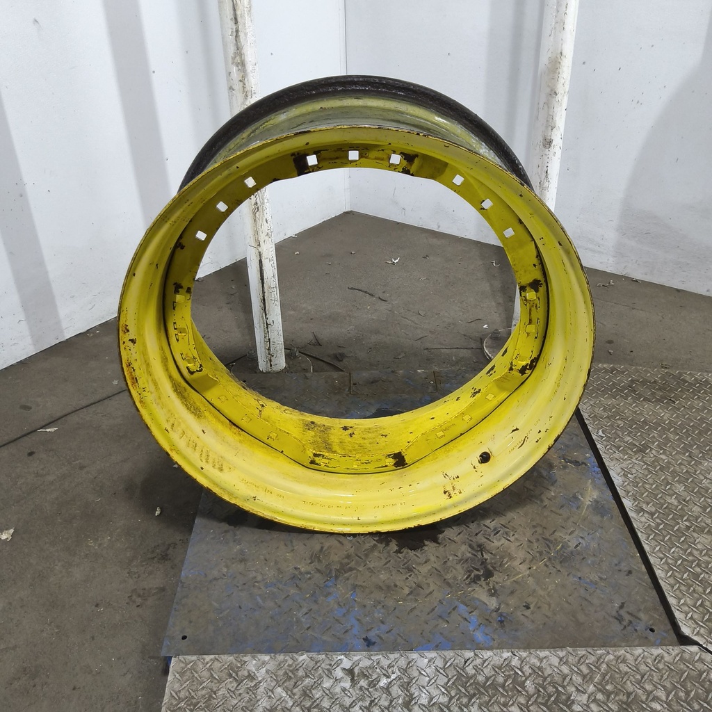 15"W x 34"D, John Deere Yellow 12-Hole Waffle Wheel (Groups of 3 bolts)