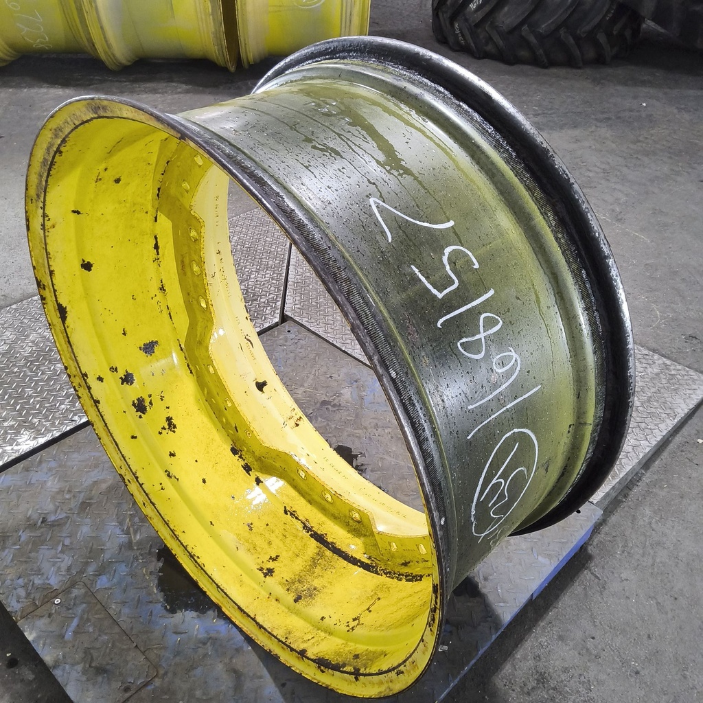 15"W x 34"D, John Deere Yellow 12-Hole Waffle Wheel (Groups of 3 bolts)
