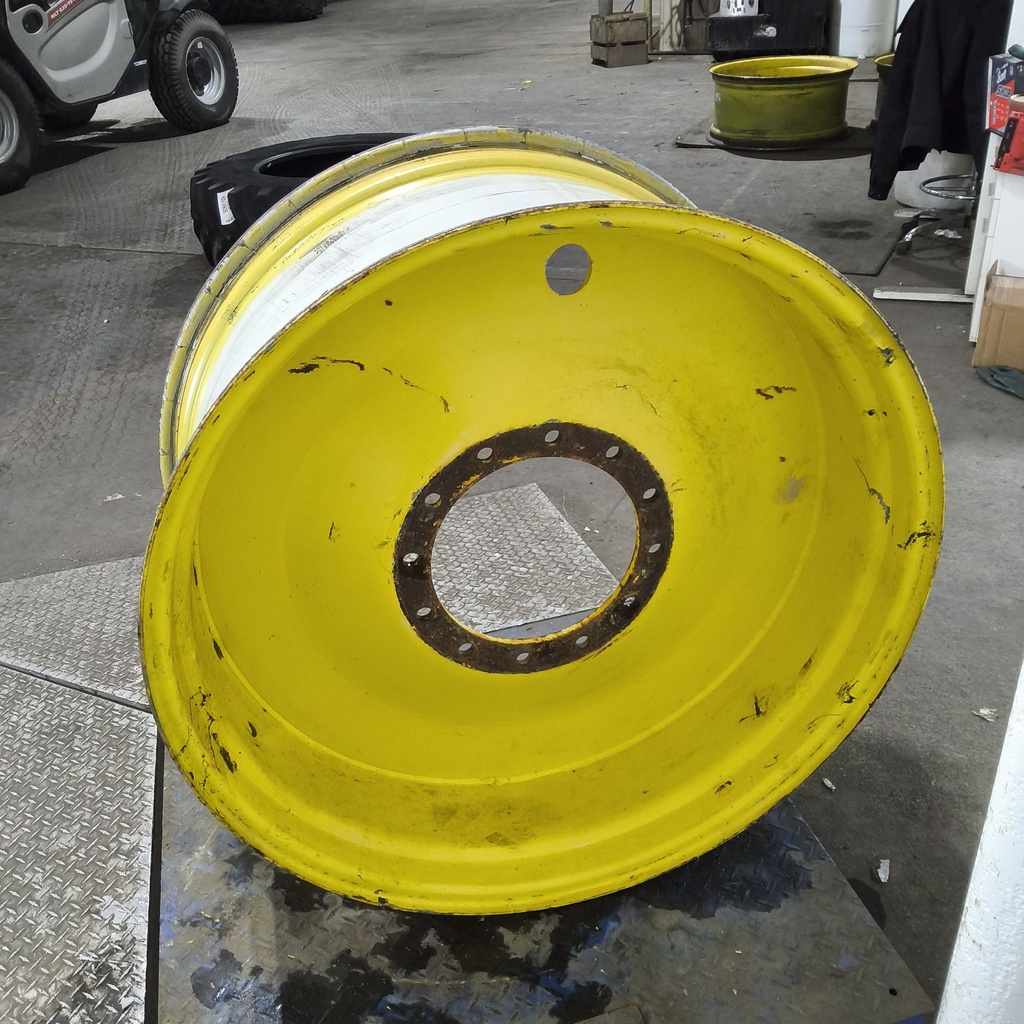 18"W x 38"D, John Deere Yellow 12-Hole Formed Plate Sprayer , -3.38" Offset