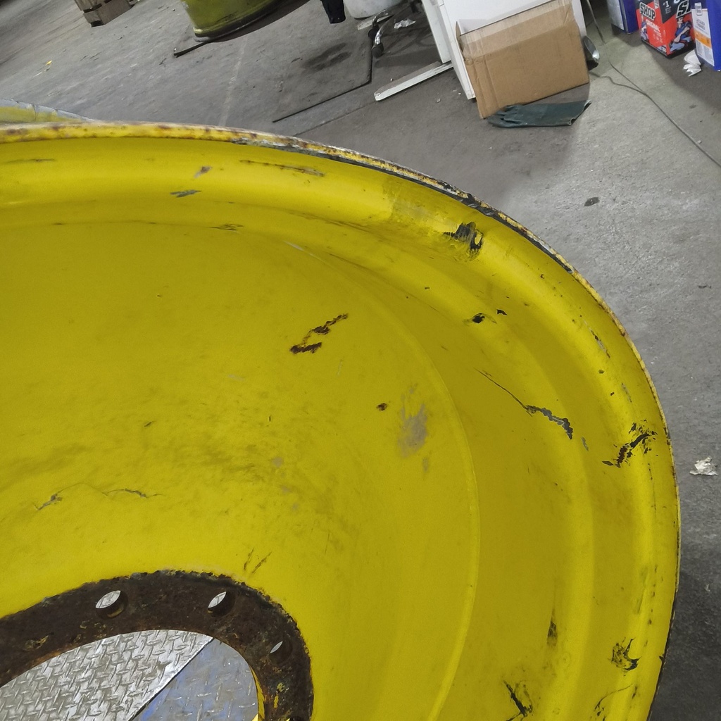 18"W x 38"D, John Deere Yellow 12-Hole Formed Plate Sprayer , -3.38" Offset