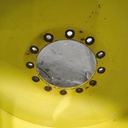 18"W x 38"D, John Deere Yellow 12-Hole Formed Plate Sprayer , -3.38" Offset