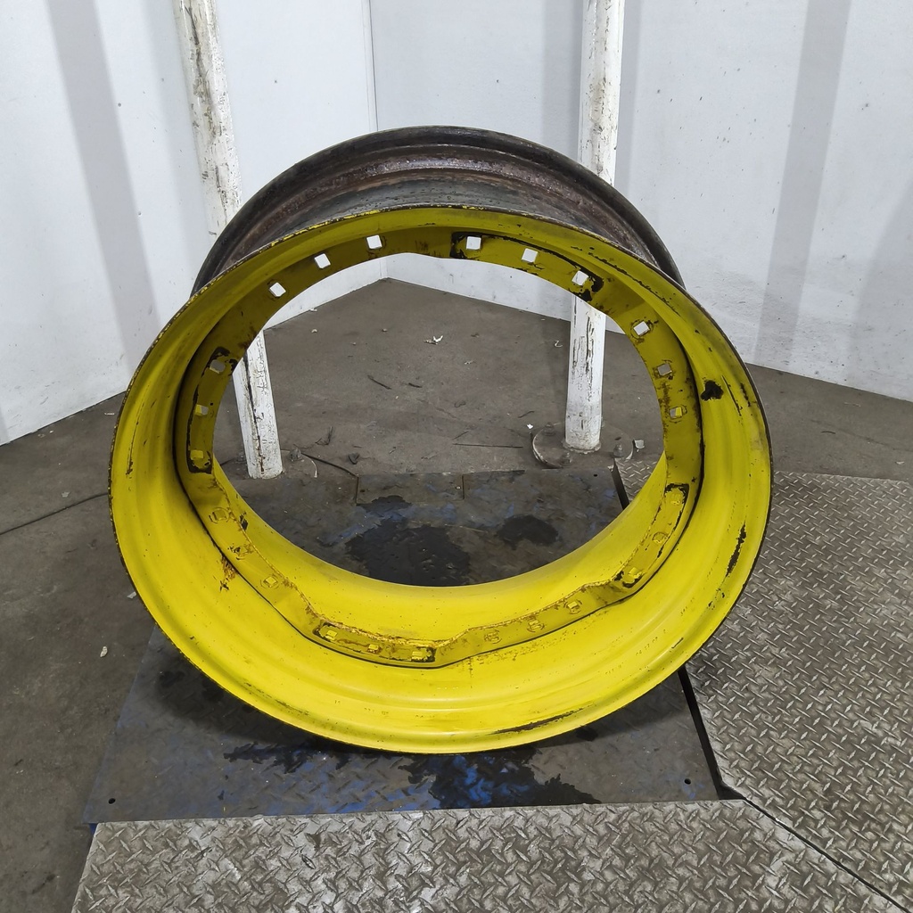 15"W x 34"D, John Deere Yellow 12-Hole Waffle Wheel (Groups of 3 bolts)