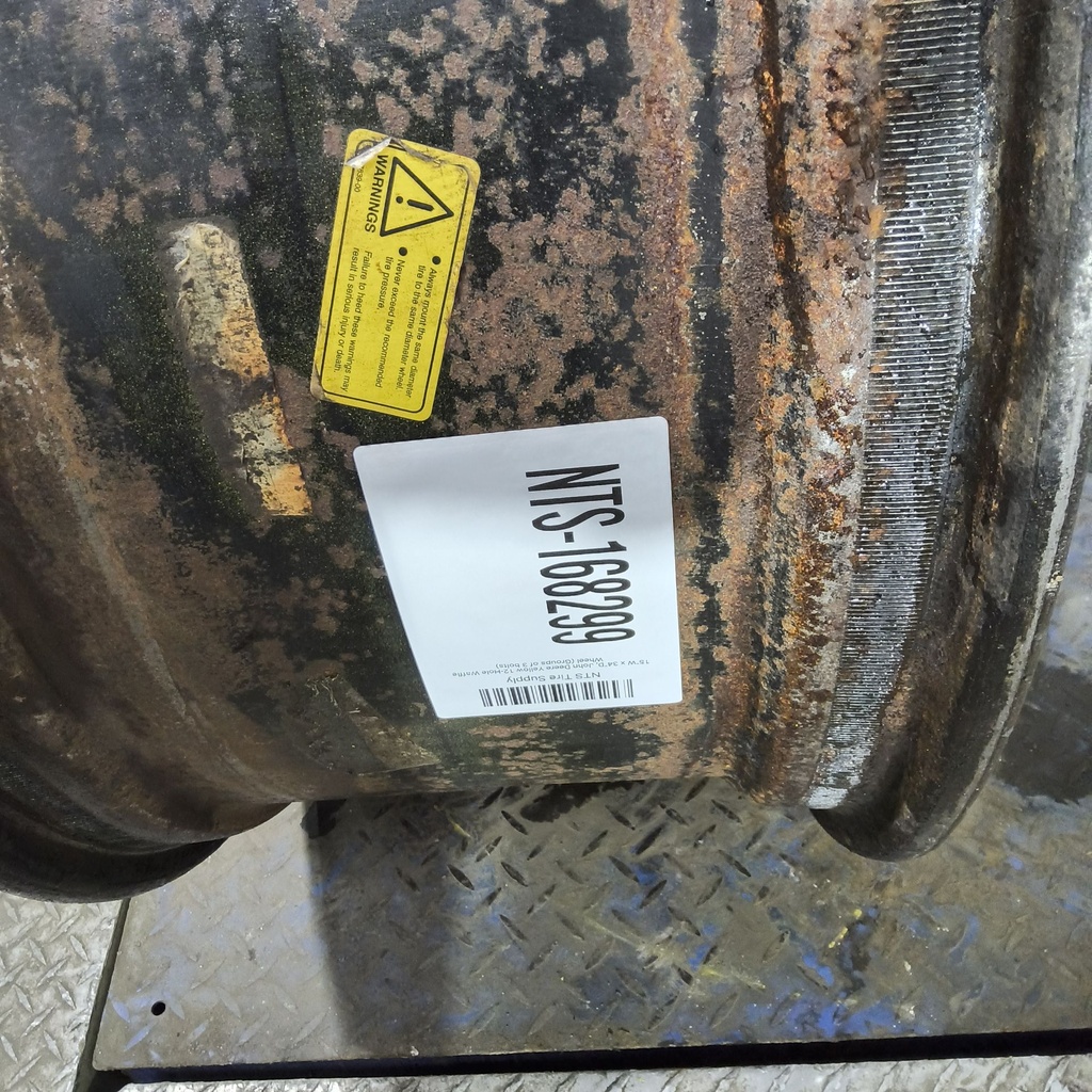 15"W x 34"D, John Deere Yellow 12-Hole Waffle Wheel (Groups of 3 bolts)