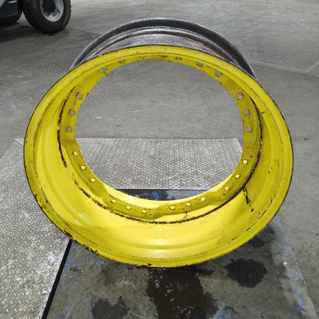 15"W x 34"D, John Deere Yellow 12-Hole Waffle Wheel (Groups of 3 bolts)