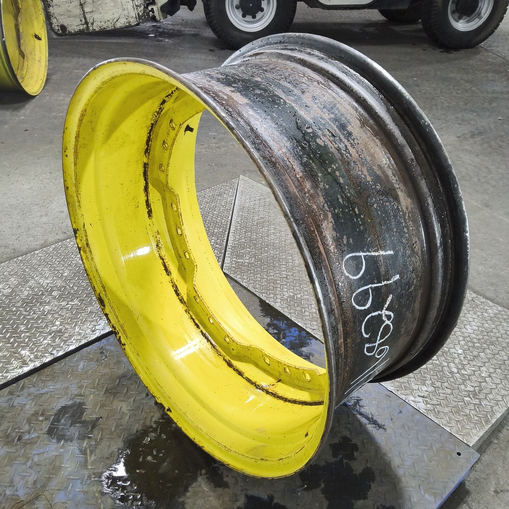 15"W x 34"D, John Deere Yellow 12-Hole Waffle Wheel (Groups of 3 bolts)