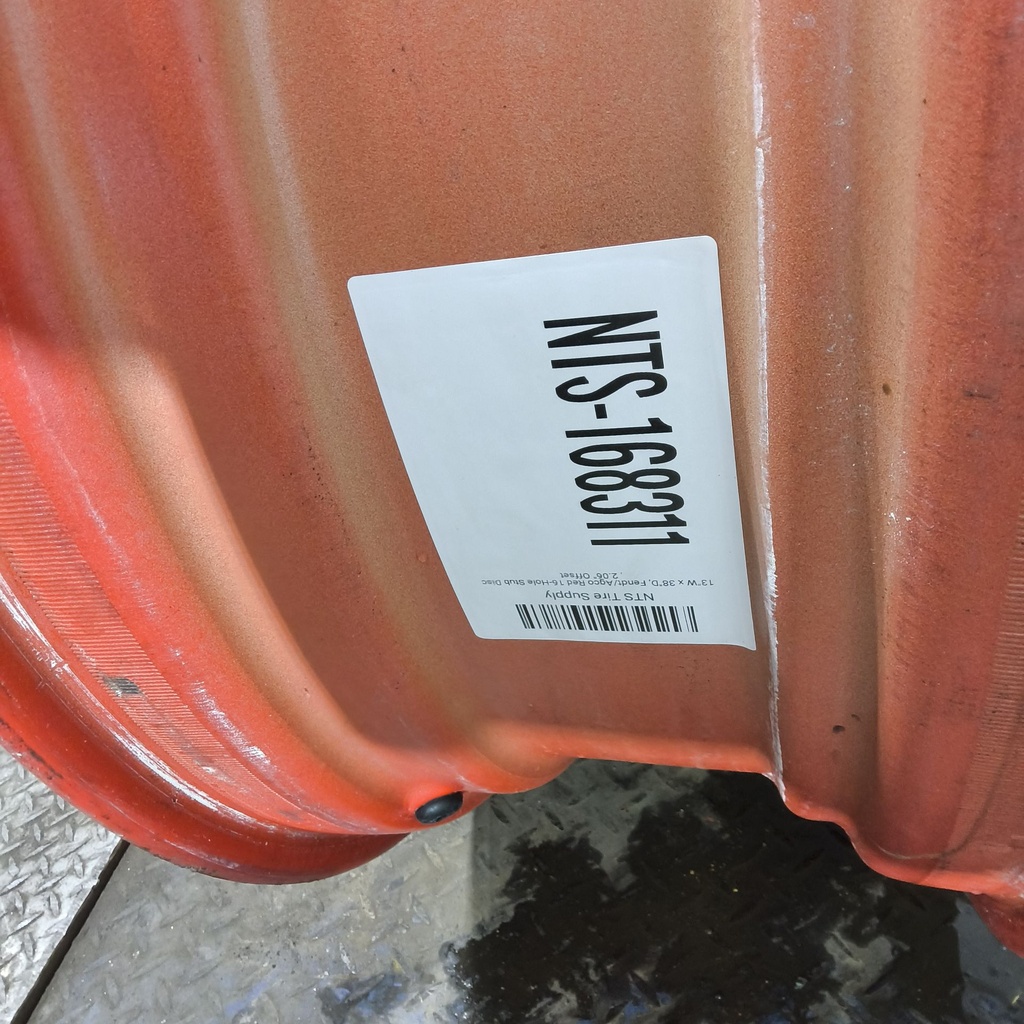 13"W x 38"D, Fendt/Agco Red 16-Hole Stub Disc , 2.06" Offset