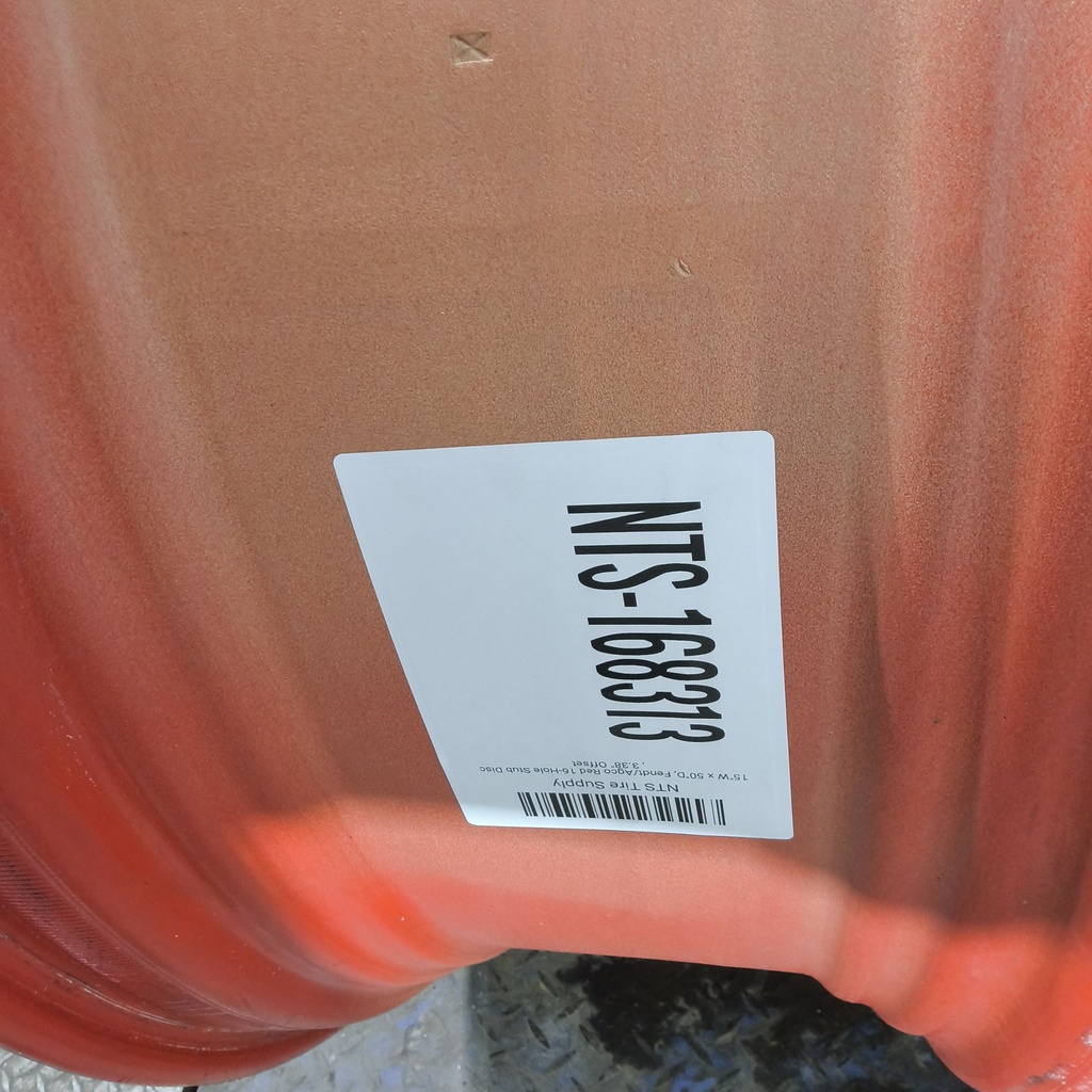 15"W x 50"D, Fendt/Agco Red 16-Hole Stub Disc , 3.38" Offset