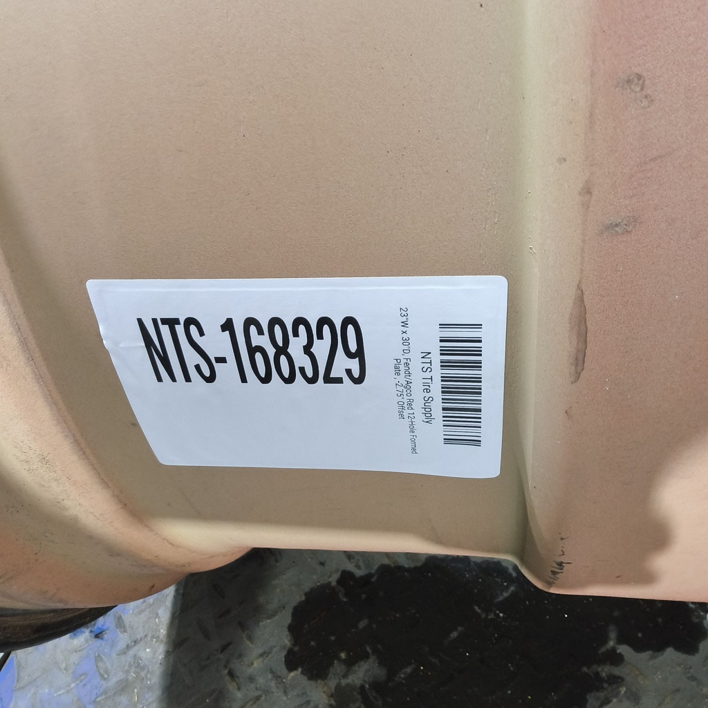 23"W x 30"D, Fendt/Agco Red 12-Hole Formed Plate , -2.75" Offset