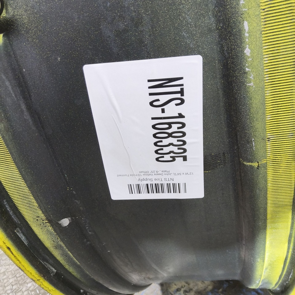 12"W x 54"D, John Deere Yellow 10-Hole Formed Plate , -9.25" Offset