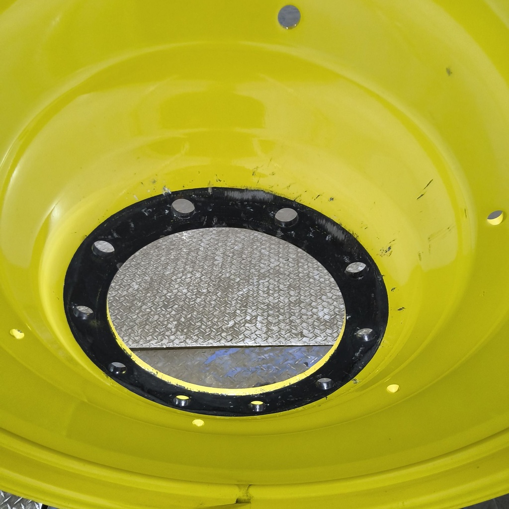 12"W x 54"D, John Deere Yellow 10-Hole Formed Plate , -9.25" Offset