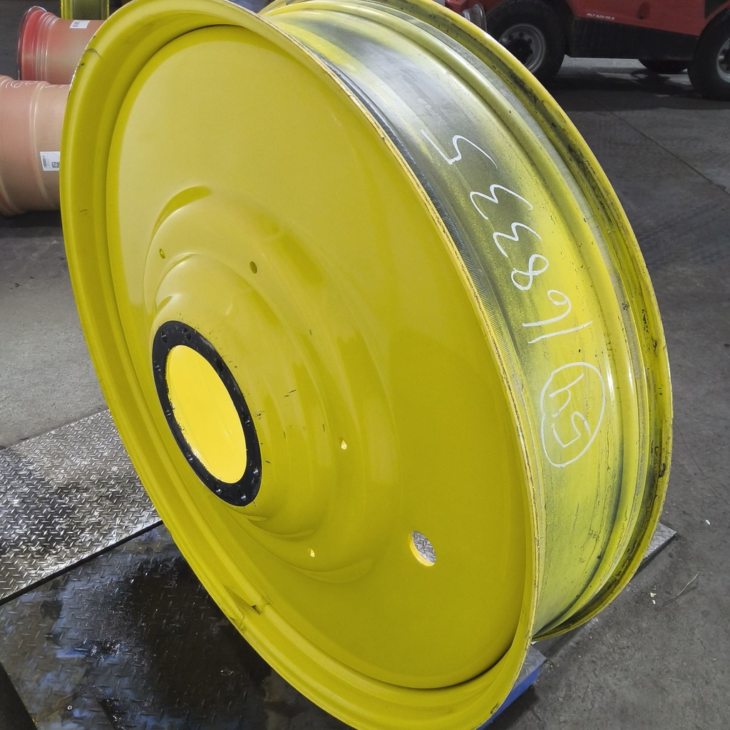 12"W x 54"D, John Deere Yellow 10-Hole Formed Plate , -9.25" Offset