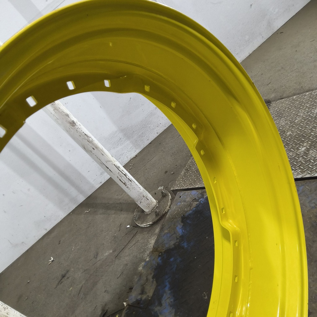 12"W x 38"D, John Deere Yellow 12-Hole Waffle Wheel (Groups of 3 bolts)