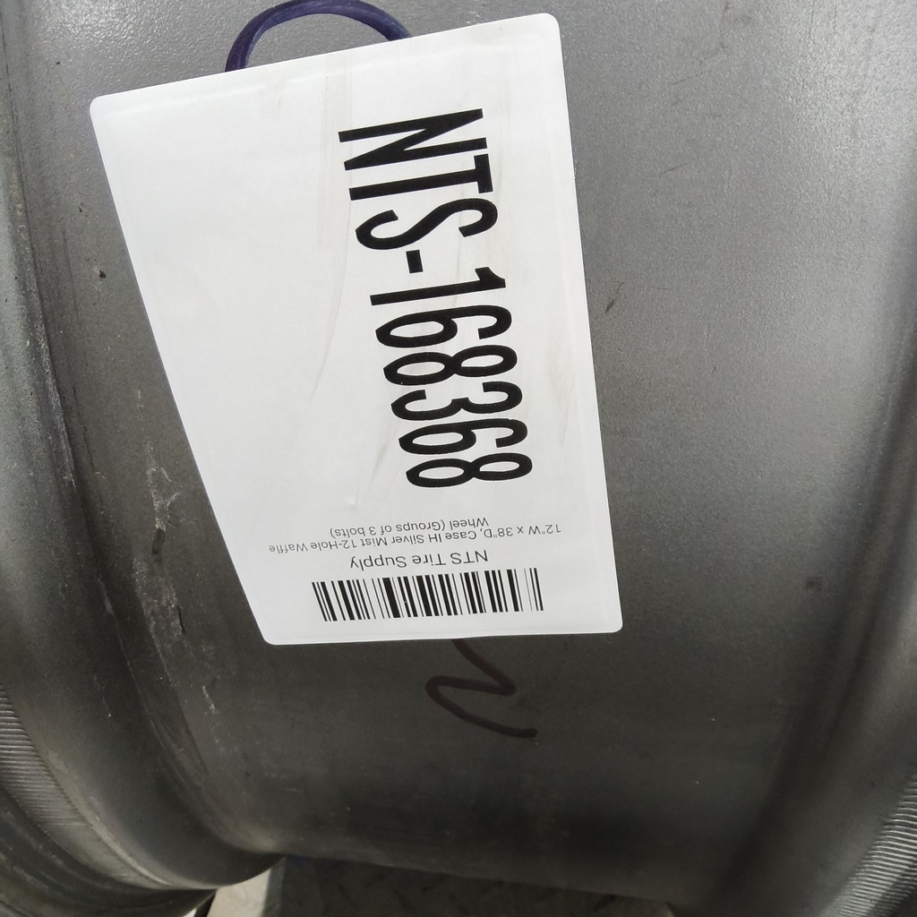 12"W x 38"D, Case IH Silver Mist 12-Hole Waffle Wheel (Groups of 3 bolts)