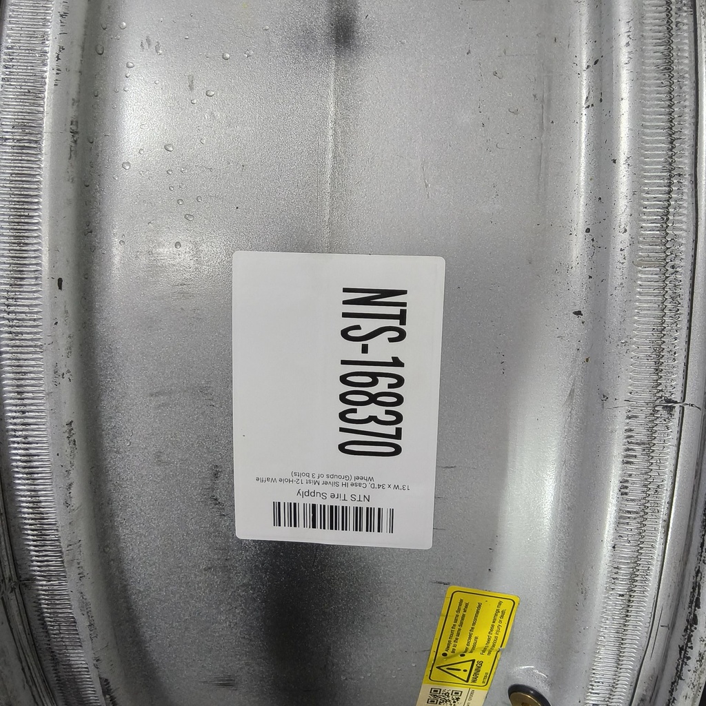13"W x 34"D, Case IH Silver Mist 12-Hole Waffle Wheel (Groups of 3 bolts)