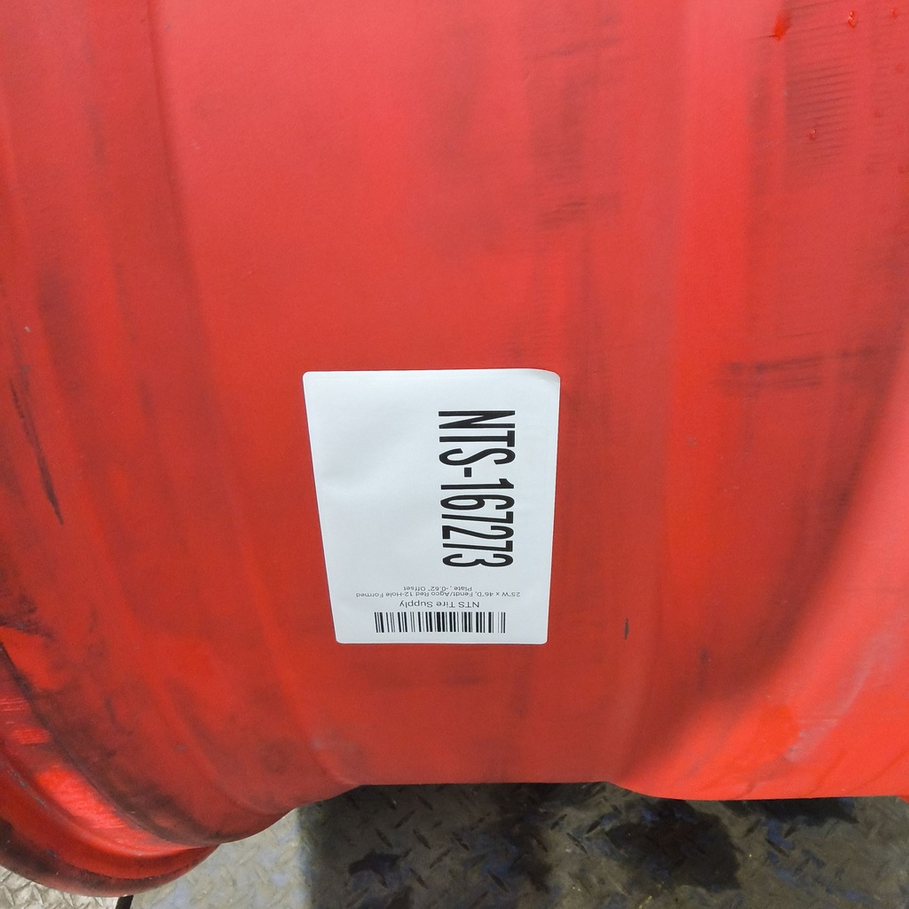 25"W x 46"D, Fendt/Agco Red 12-Hole Formed Plate , -0.62" Offset