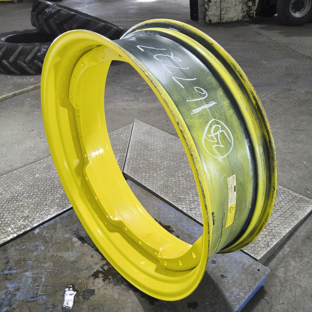 12"W x 38"D, John Deere Yellow 12-Hole Waffle Wheel (Groups of 3 bolts)
