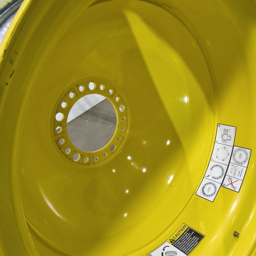 18"W x 42"D, John Deere Yellow 20-Hole Dolly Dual , -15.12" Offset