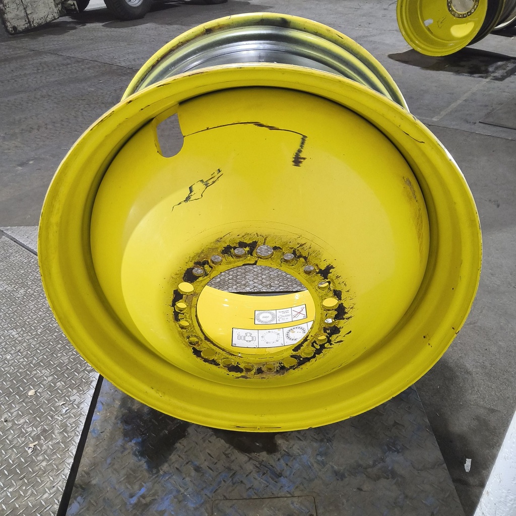 23"W x 38"D, John Deere Yellow 20-Hole Dolly Dual , -16.19" Offset