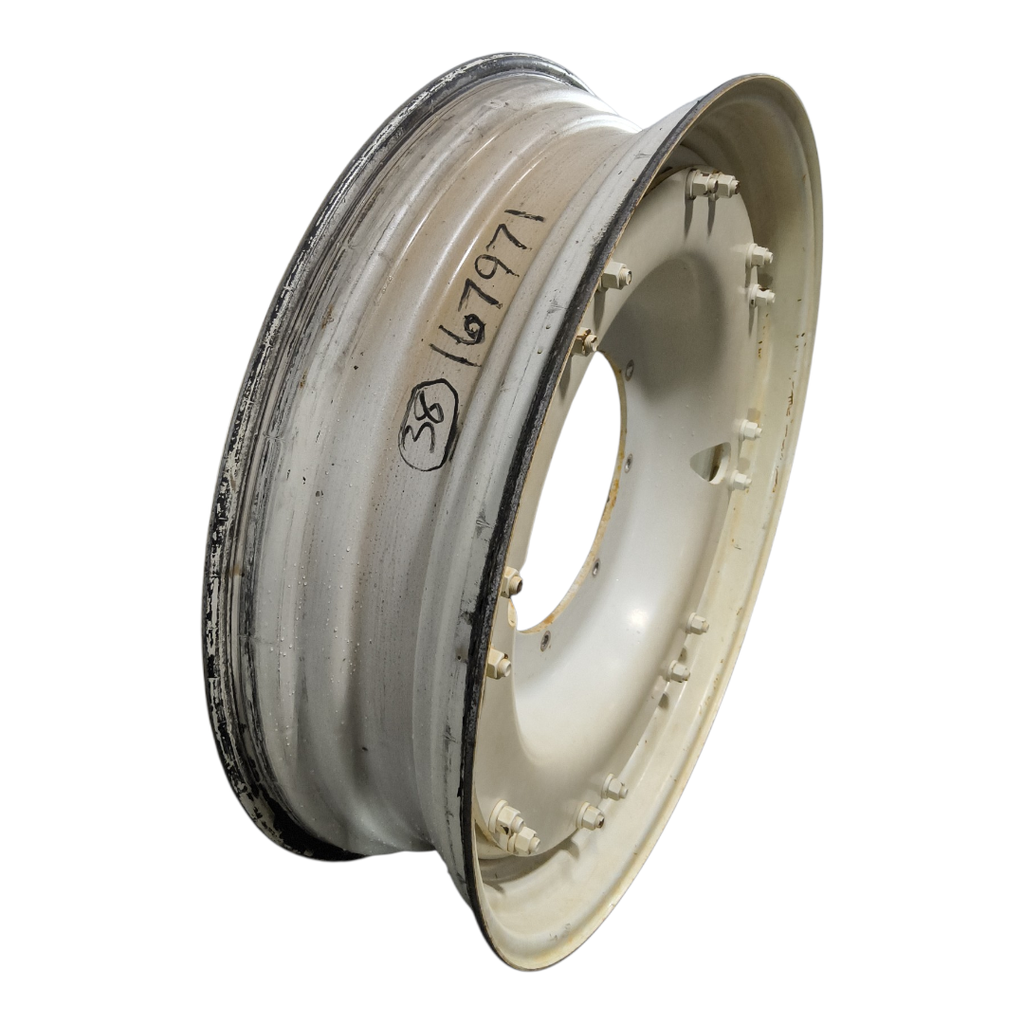 10"W x 38"D, Ford / New Holland White 16-Hole Stub Disc (groups of 2 bolts) , -2.38" Offset