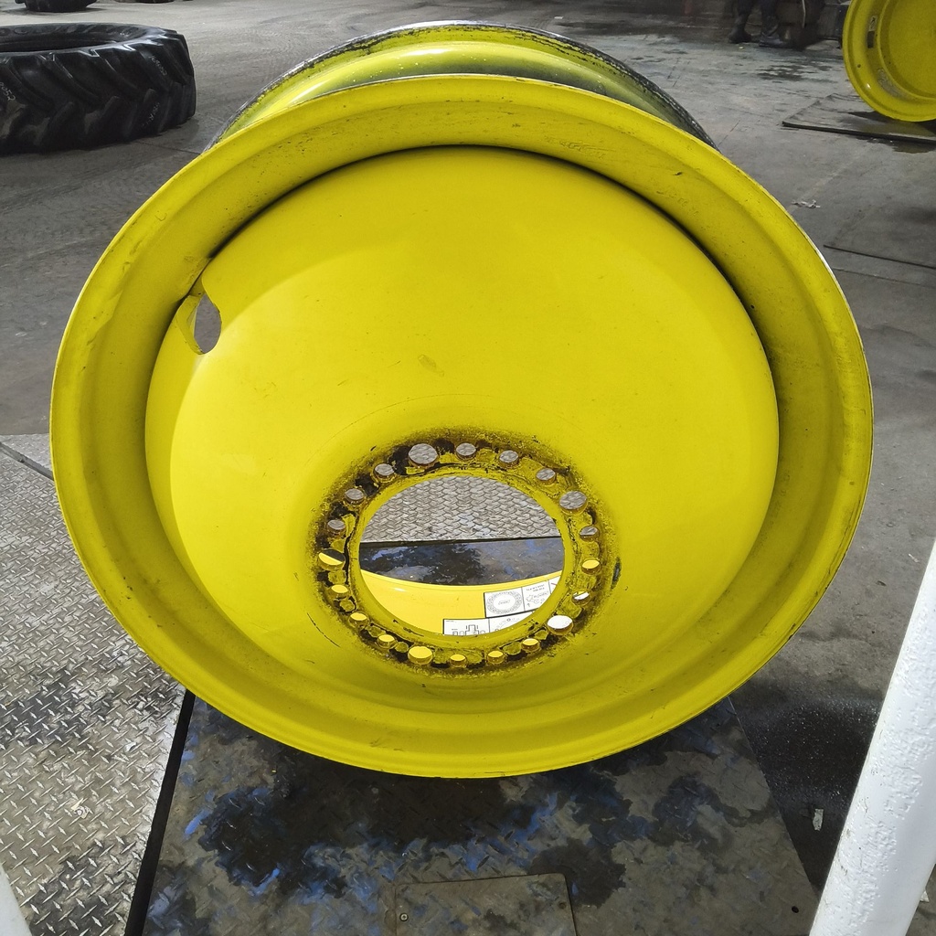18"W x 42"D, John Deere Yellow 20-Hole Dolly Dual , -15.38" Offset
