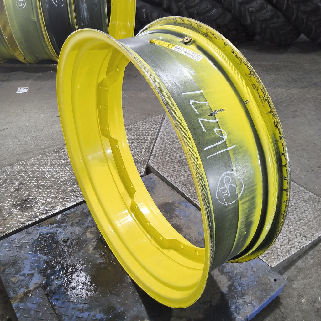 12"W x 38"D, John Deere Yellow 12-Hole Waffle Wheel (Groups of 3 bolts)
