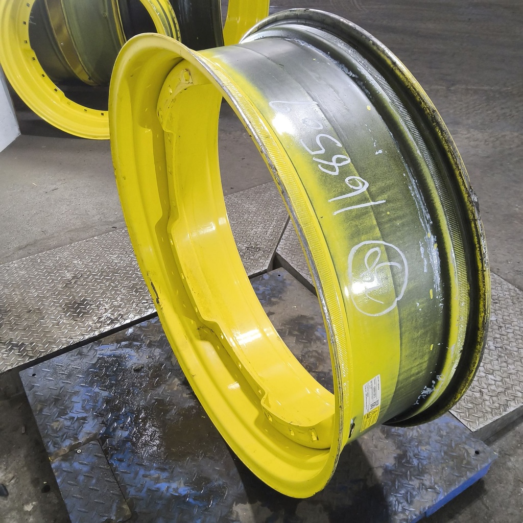 12"W x 38"D, John Deere Yellow 12-Hole Waffle Wheel (Groups of 3 bolts)