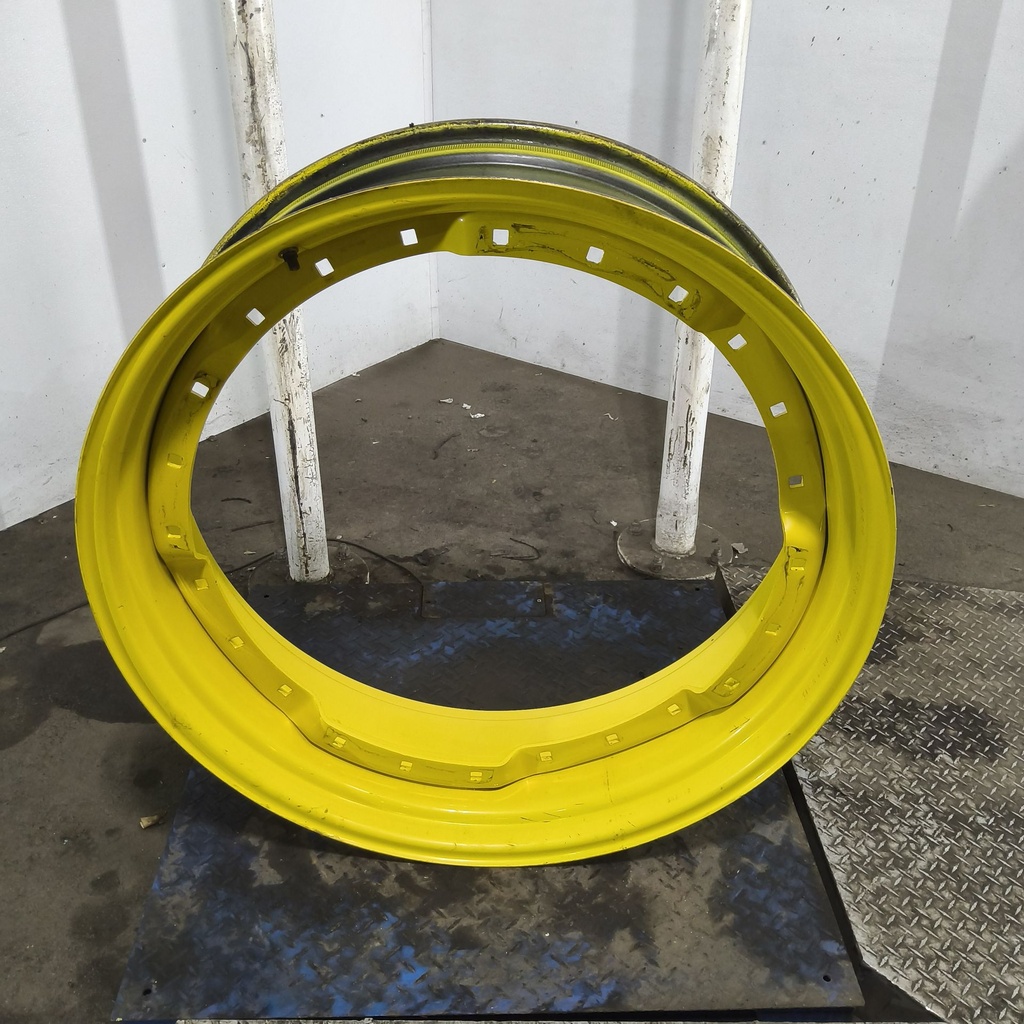 12"W x 38"D, John Deere Yellow 12-Hole Waffle Wheel (Groups of 3 bolts)