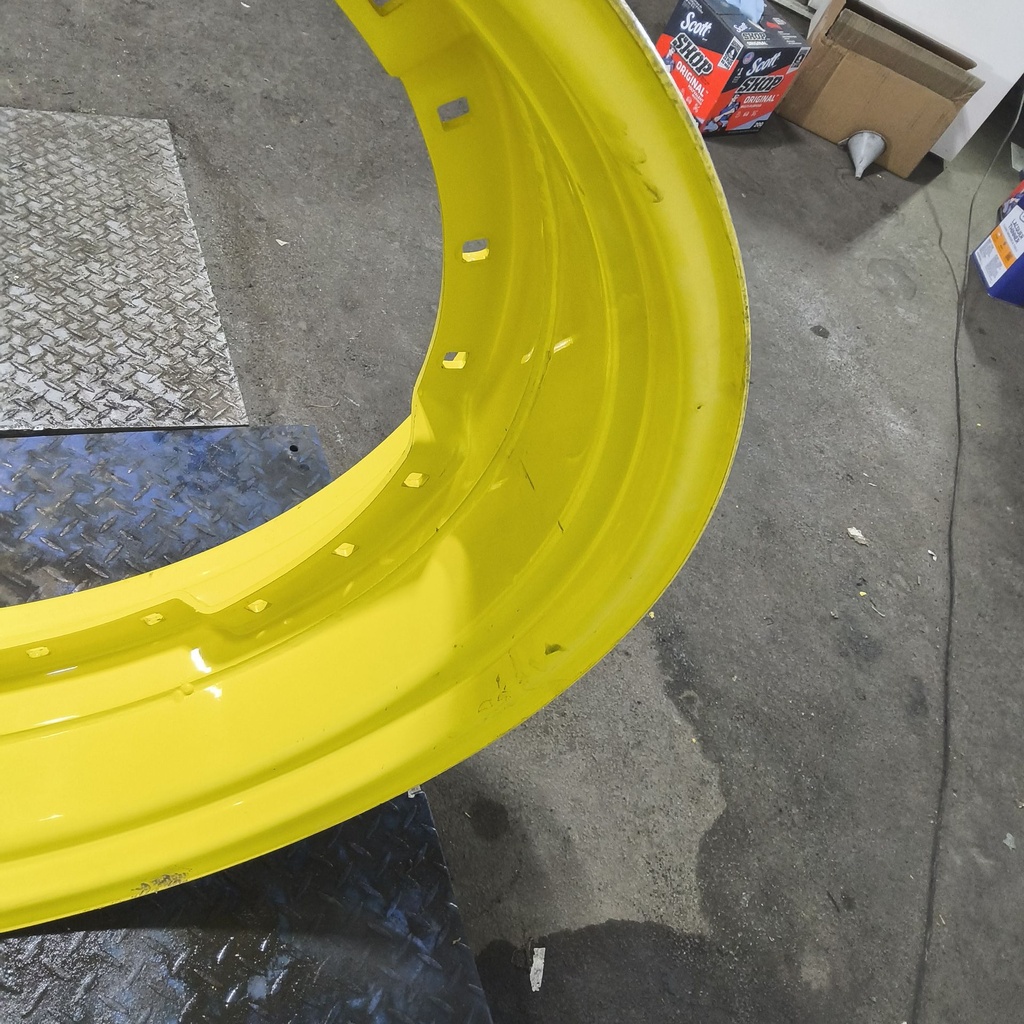 12"W x 38"D, John Deere Yellow 12-Hole Waffle Wheel (Groups of 3 bolts)