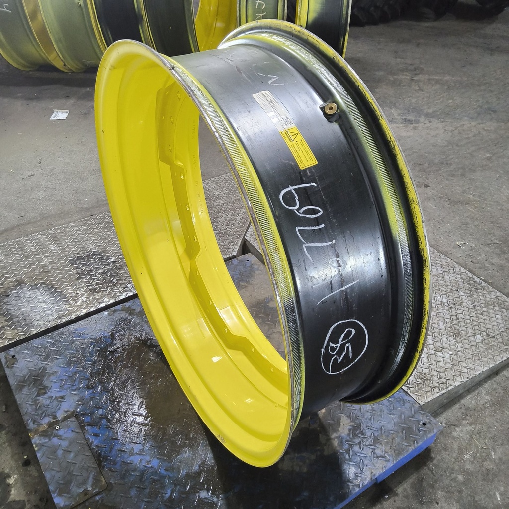 12"W x 38"D, John Deere Yellow 12-Hole Waffle Wheel (Groups of 3 bolts)