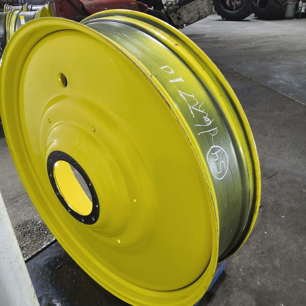 12"W x 54"D, John Deere Yellow 10-Hole Formed Plate , -9.25" Offset
