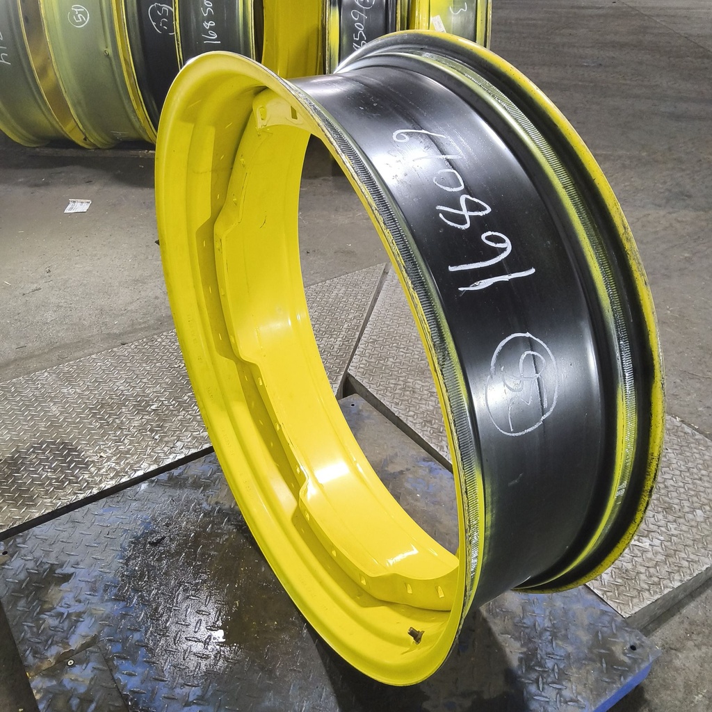 12"W x 38"D, John Deere Yellow 12-Hole Waffle Wheel (Groups of 3 bolts)