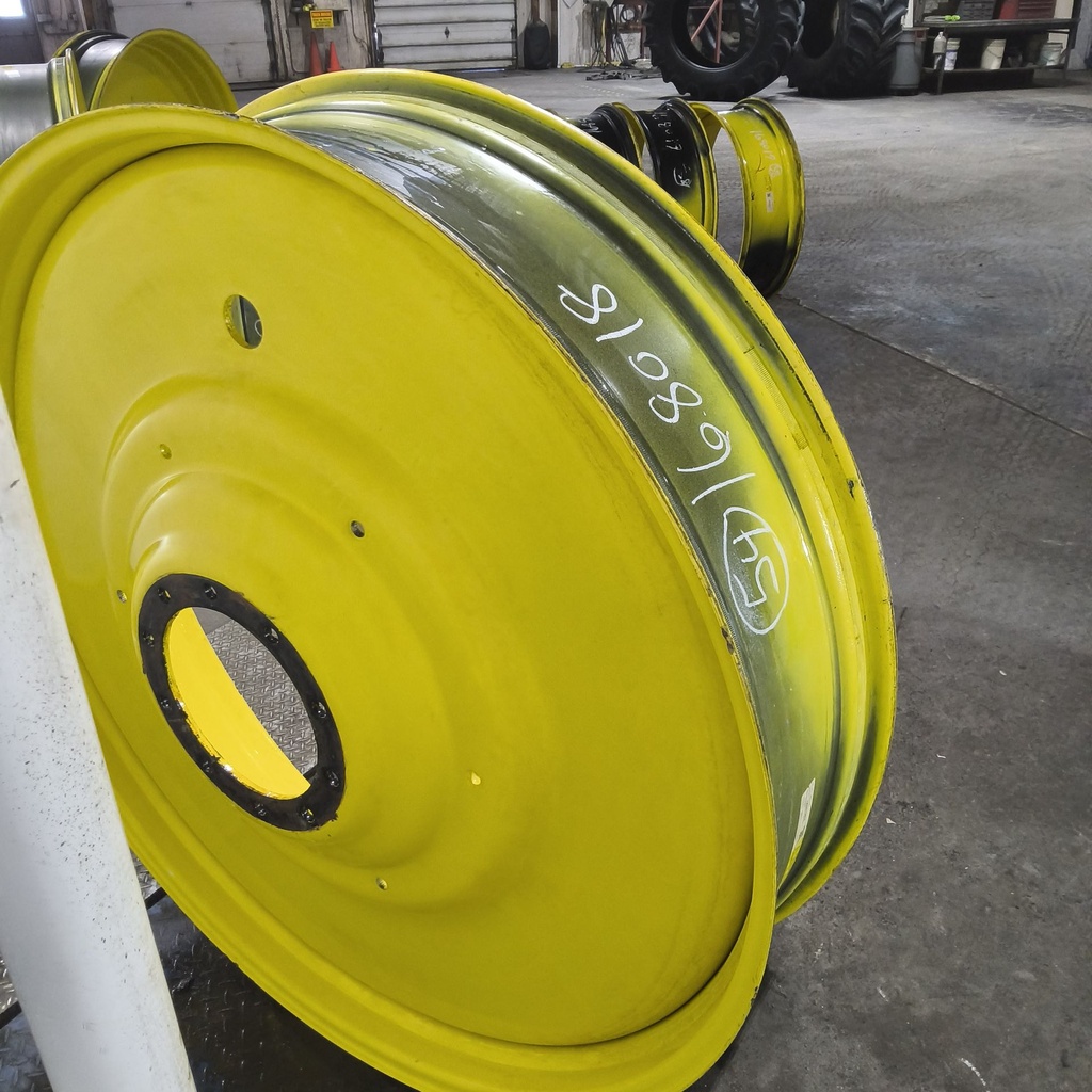 12"W x 54"D, John Deere Yellow 10-Hole Formed Plate , -9.25" Offset