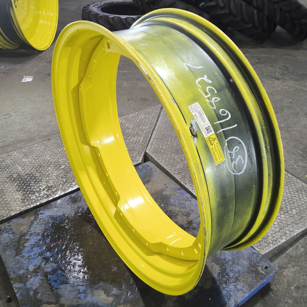 12"W x 38"D, John Deere Yellow 12-Hole Waffle Wheel (Groups of 3 bolts)