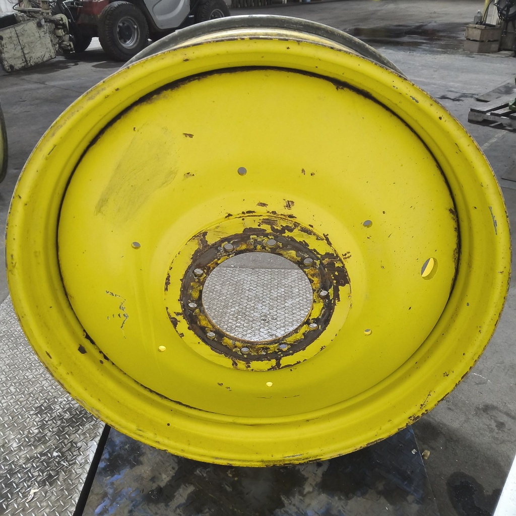 16"W x 46"D, John Deere Yellow 10-Hole Formed Plate , -8.38" Offset