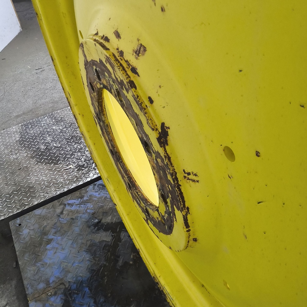 16"W x 46"D, John Deere Yellow 10-Hole Formed Plate , -8.38" Offset