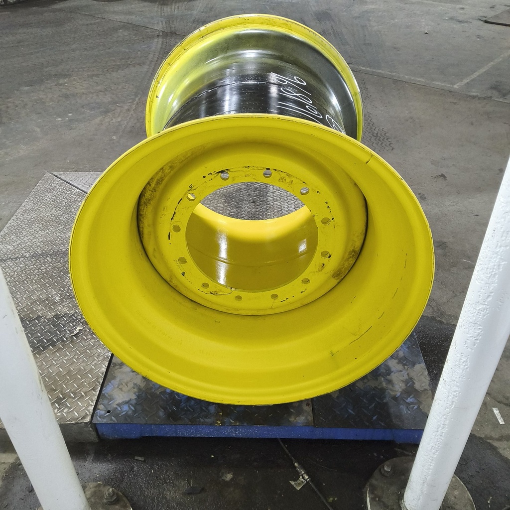 38"W x 32"D, John Deere Yellow 12-Hole Formed Plate , -11.75" Offset