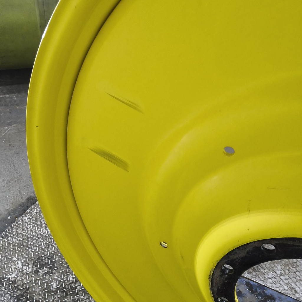 12"W x 54"D, John Deere Yellow 10-Hole Formed Plate , -9.25" Offset