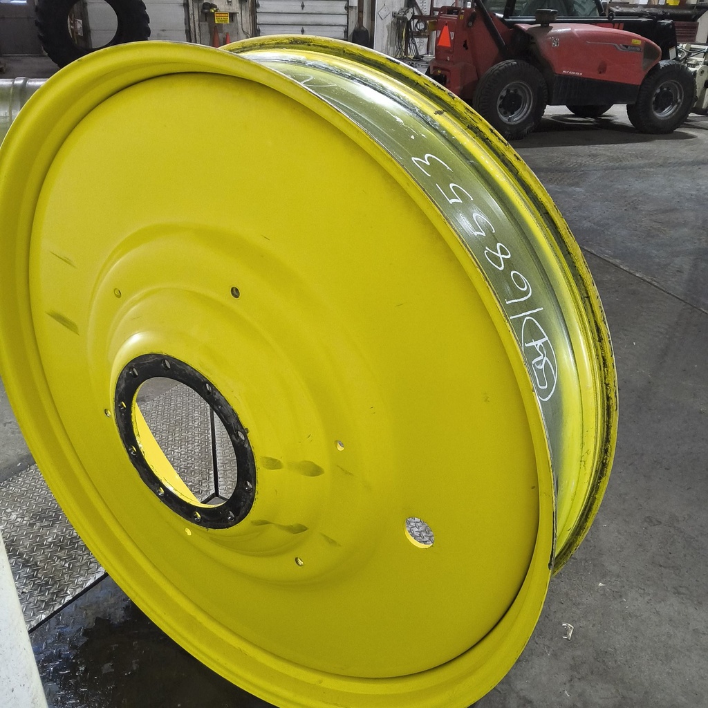 12"W x 54"D, John Deere Yellow 10-Hole Formed Plate , -9.25" Offset