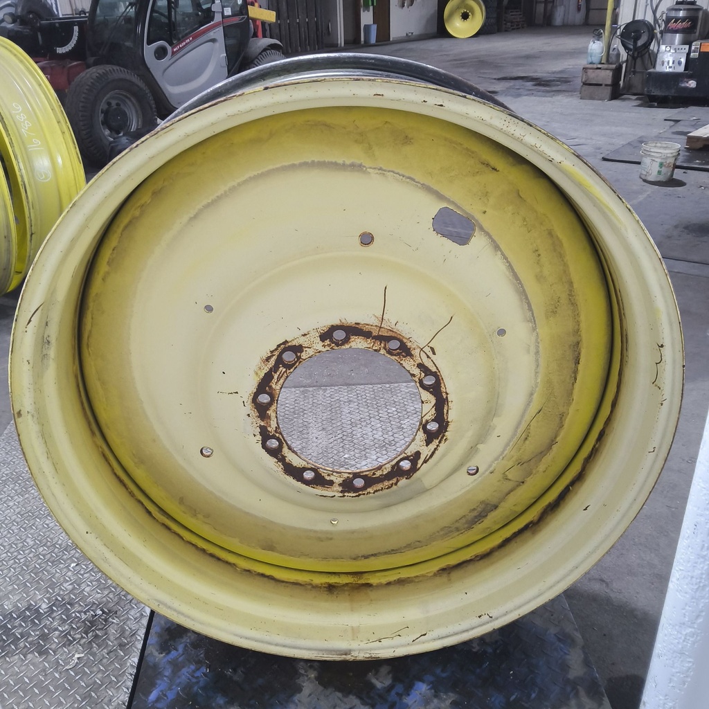 16"W x 46"D, John Deere Yellow 10-Hole Formed Plate , -6.62" Offset