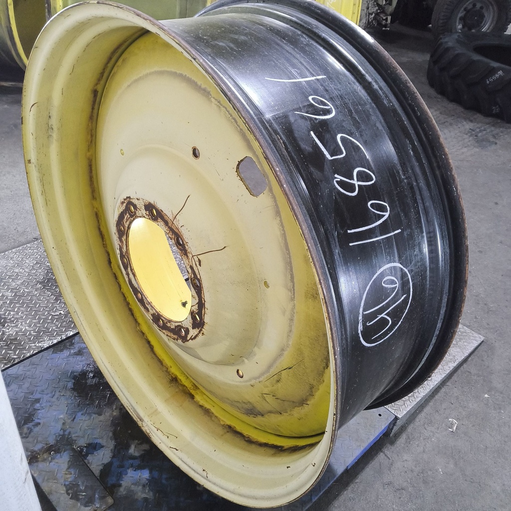16"W x 46"D, John Deere Yellow 10-Hole Formed Plate , -6.62" Offset