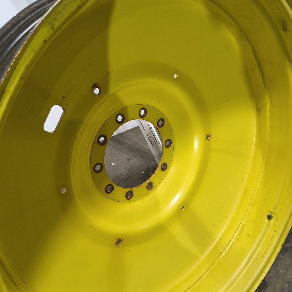 16"W x 46"D, John Deere Yellow 10-Hole Formed Plate , -6.62" Offset