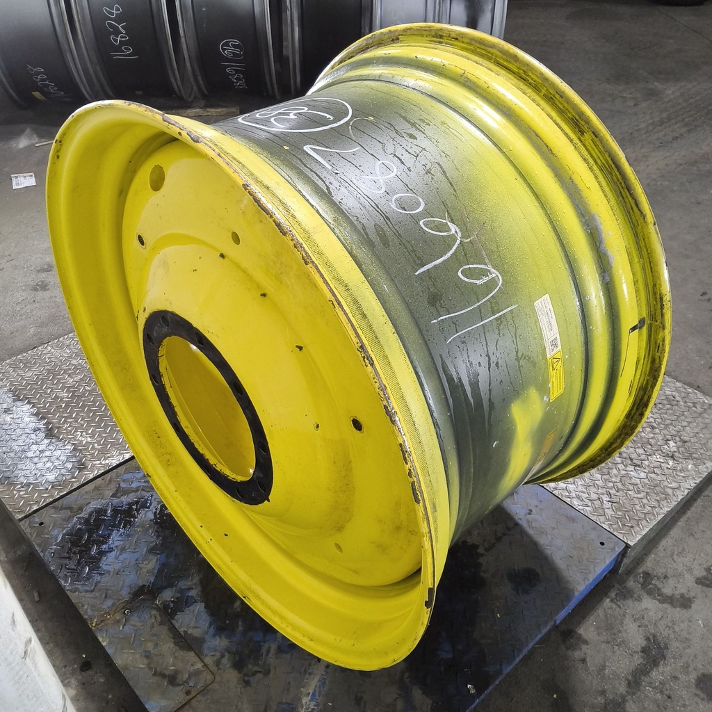 23"W x 38"D, John Deere Yellow 10-Hole Formed Plate , -12.38" Offset