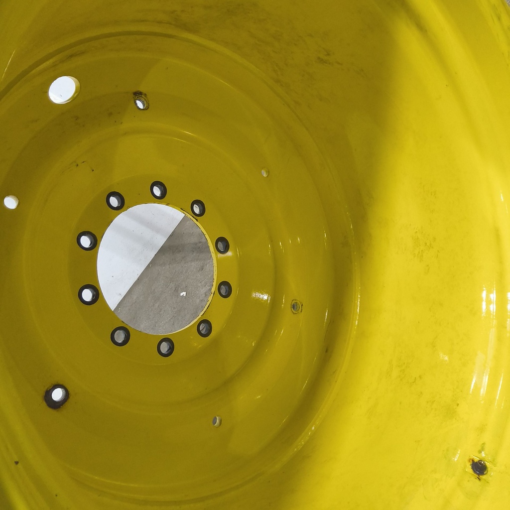 23"W x 38"D, John Deere Yellow 10-Hole Formed Plate , -12.38" Offset