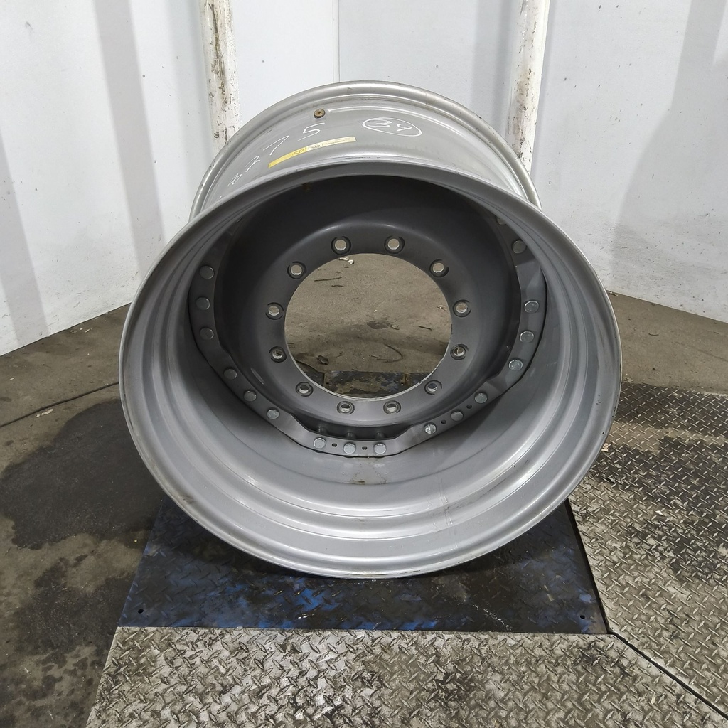 23"W x 34"D, Case IH Silver Mist 12-Hole Waffle Wheel (Groups of 3 bolts) , -3.38" Offset