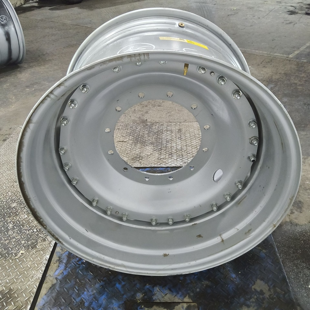 23"W x 34"D, Case IH Silver Mist 12-Hole Waffle Wheel (Groups of 3 bolts) , -3.38" Offset