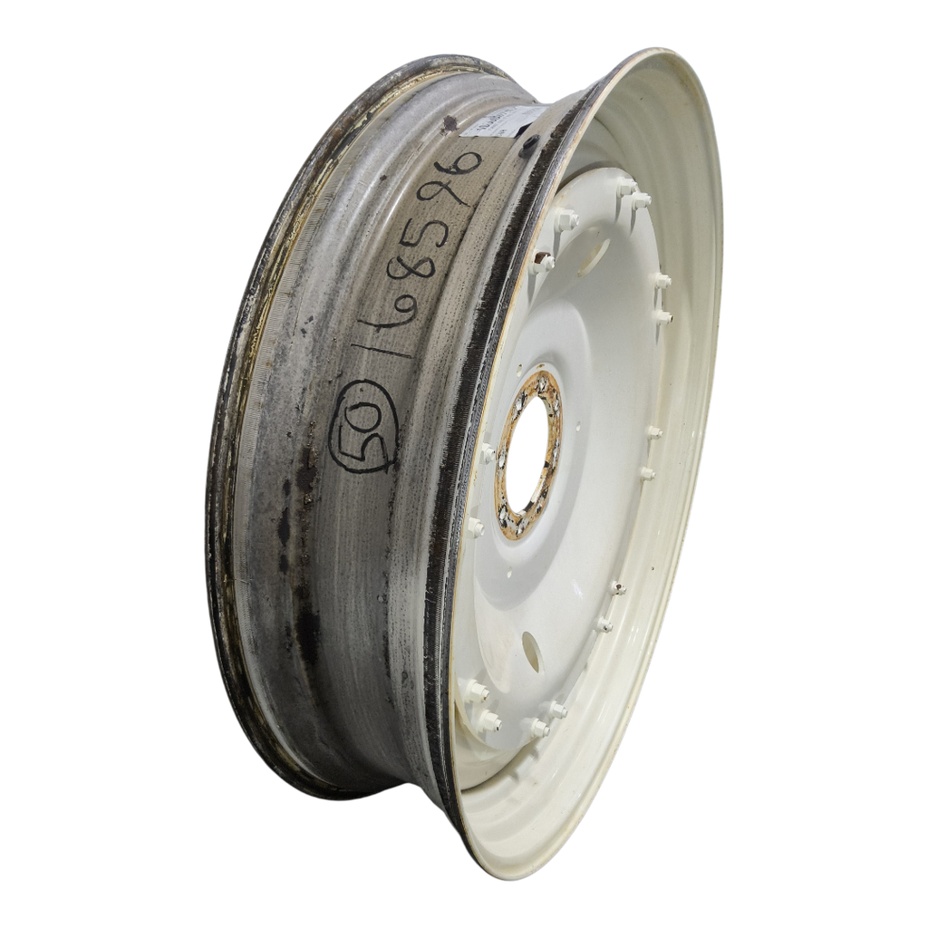 12"W x 50"D, Ford / New Holland White 16-Hole Stub Disc (groups of 2 bolts) , 1.75" Offset 50X12 stub disc wheels 8 hole with centers